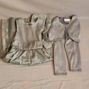 Girls 2 pcs Beri Blue Dress Gray Size 10